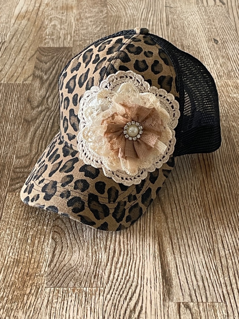 Womens Hats, Womans Bling Rhinestone Cap, Trucker Style Hat, Suede Hat, Leopard - Picture 6 of 7